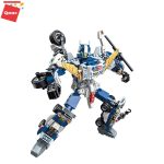 QMAN 41104 készségfejlesztő építőjáték - 6 az 1-ben Rendőr robot