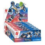 QMAN 41104 készségfejlesztő építőjáték - 6 az 1-ben Rendőr robot