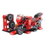 QMAN 42101 készségfejlesztő építőjáték - 3 az 1-ben Gőzmozdony, Motorkerékpár vagy Úthenger