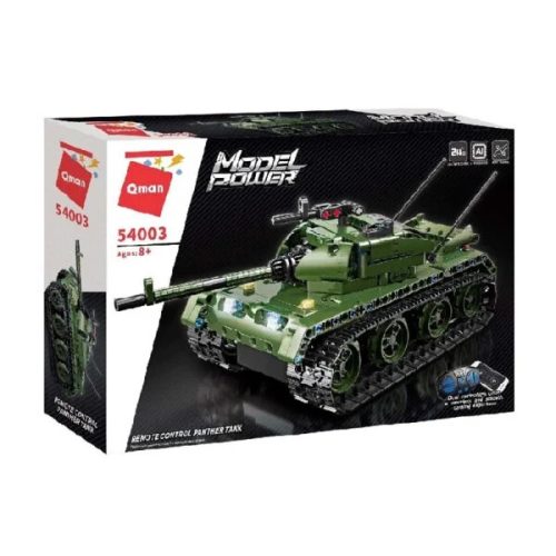 QMAN 54003 készségfejlesztő távirányítós építőjáték - Panther tank (app + controller)