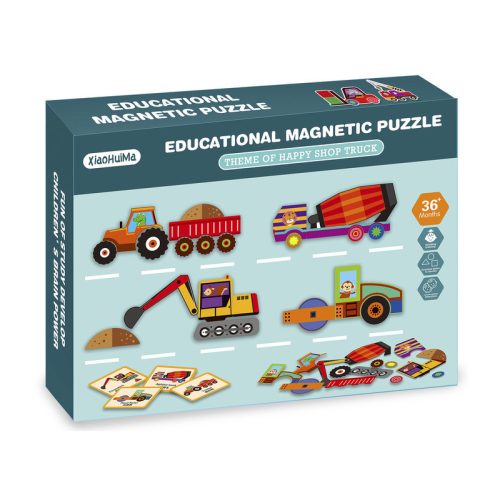 2IN1 mágneses puzzle - Munkagépek 75 db-os