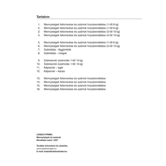 LOGICO Primo feladatkártyák - Mennyiségek és számok
