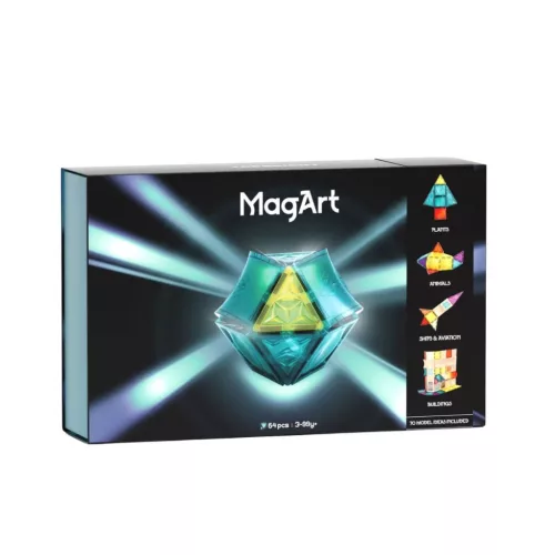 TOPBRIGHT MagArt mágneses építőkészlet 64 db-os