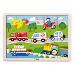 Viga Toys - Puzzle 24 db-os (járművek)