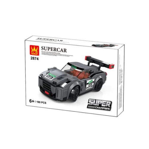 WANGE LEGO-kompatibilis építőjáték - Supercar GTR szürke sportkocsi 