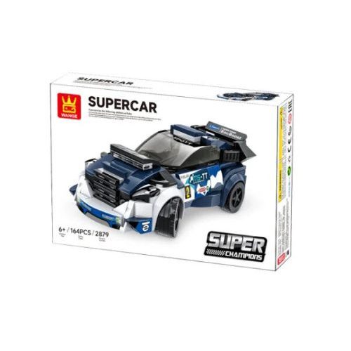 WANGE® 2879 | legó-kompatibilis építőjáték | 164 db építőkocka | Supercar kék sportautó