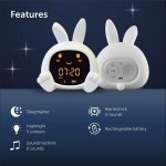 Zazu - SARAH nyuszi alvástréner éjjeli fénnyel és nyugtató dallamokkal, FEHÉR