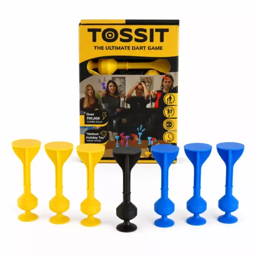 Tossit Starter Pack – Kék, Sárga | Szilikon Tapadókorongos Darts Játék 2 Főre | 7 Játékmód